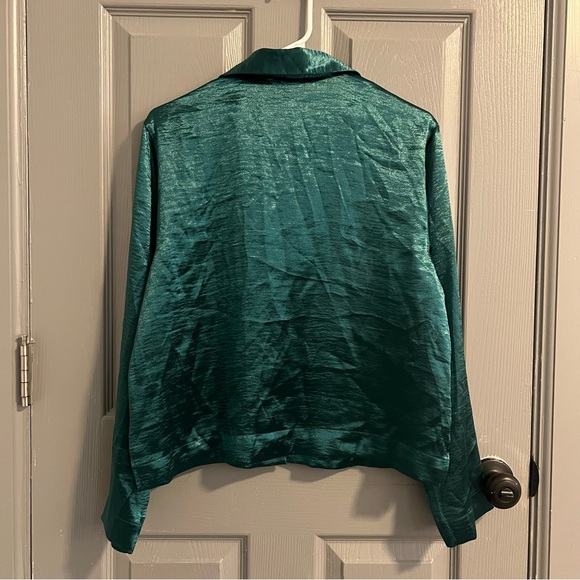 Victoria's Secret Rich Teal Green pajama Blouse Top - Picture 4 of 5